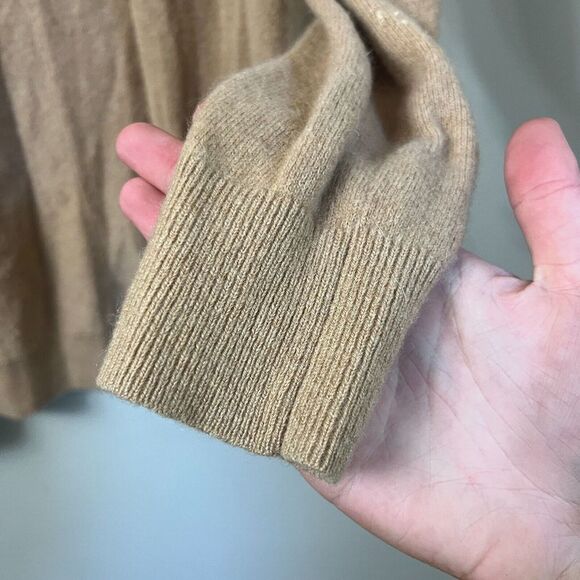 H&M Cashmere Womens Open Front Cardigan Biege Size S Long Sleeve Sweater Pockets - Picture 5 of 9